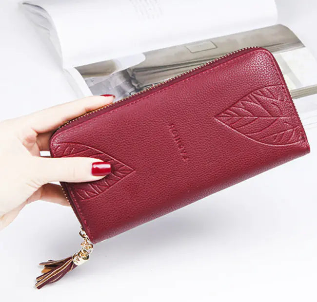 Ladies Long Multifunctional Leather Wallet