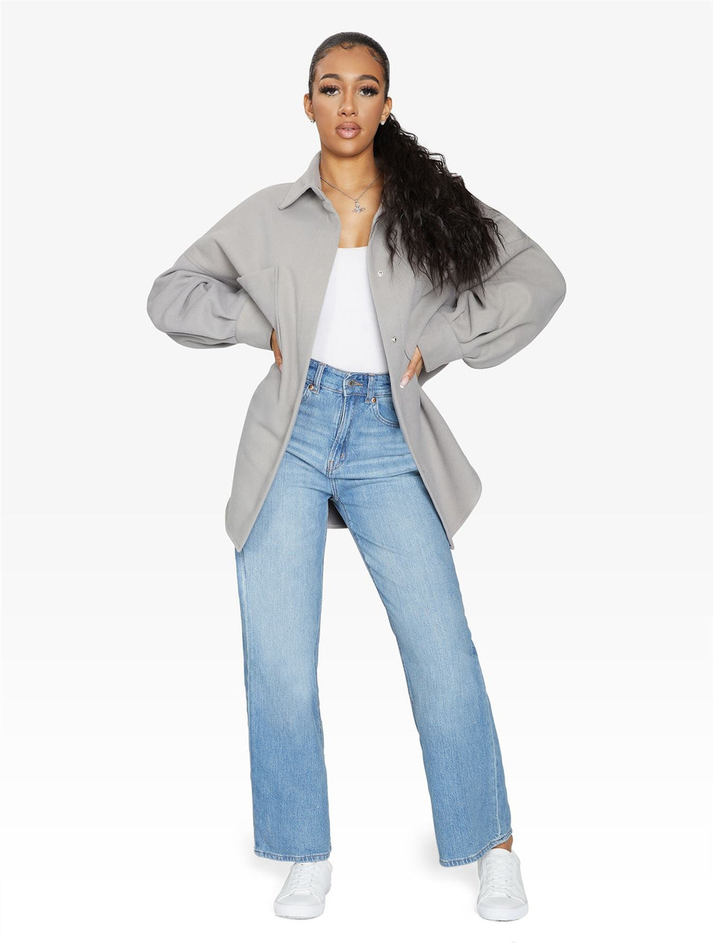 Chaqueta con bolsillo de parche de gran tamaño