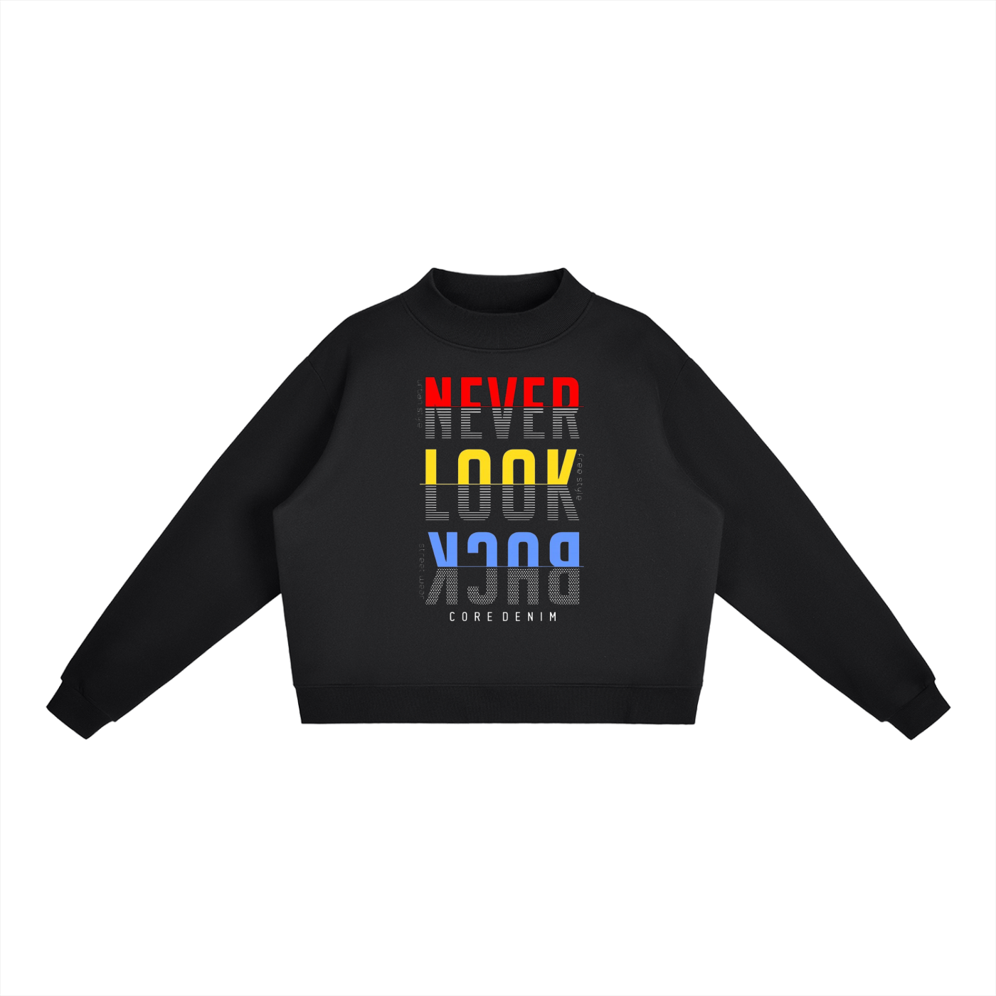 Essential Fleece Mock-Neck Crew Sweatshirt