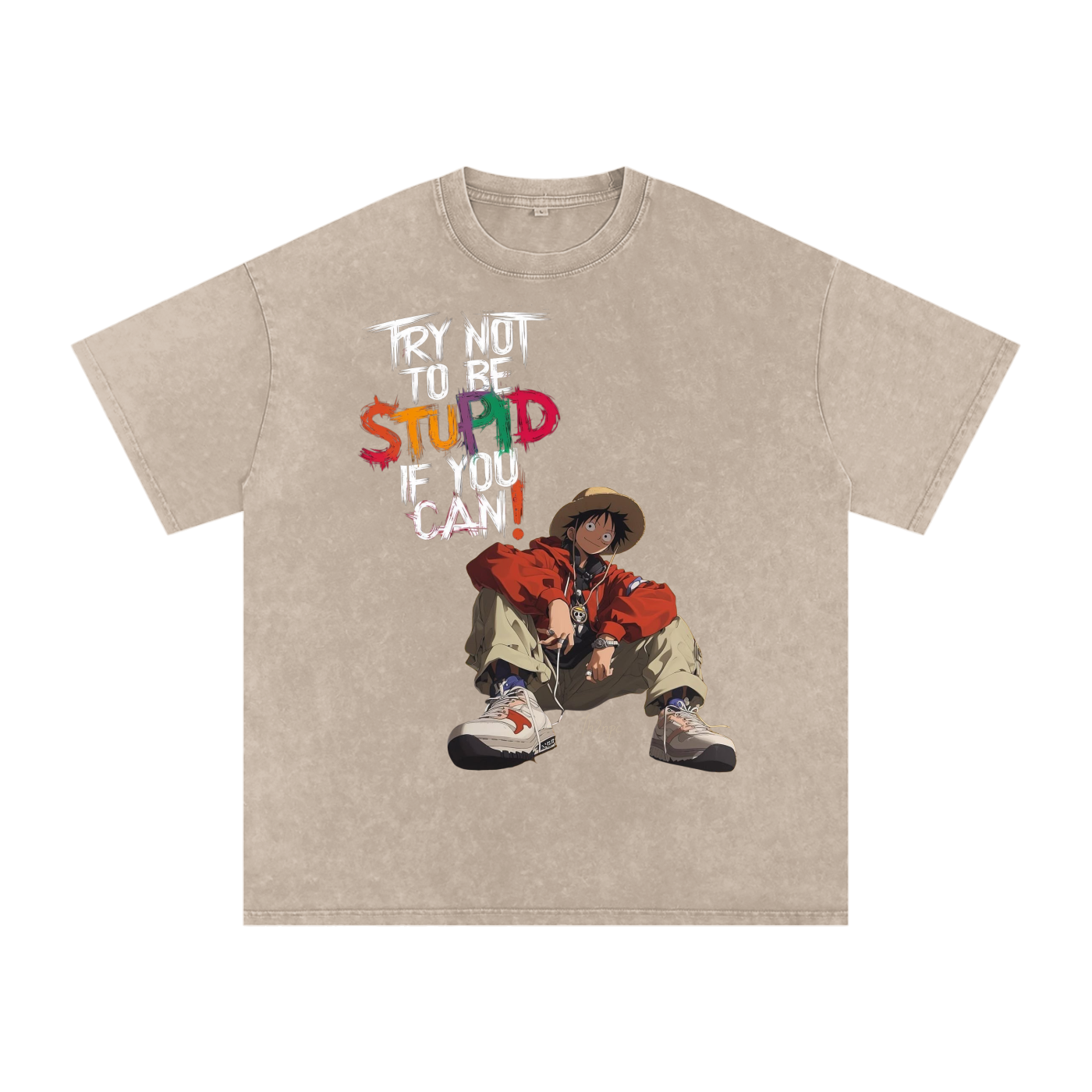 Snow Washed Oversized Cotton T-Shirt