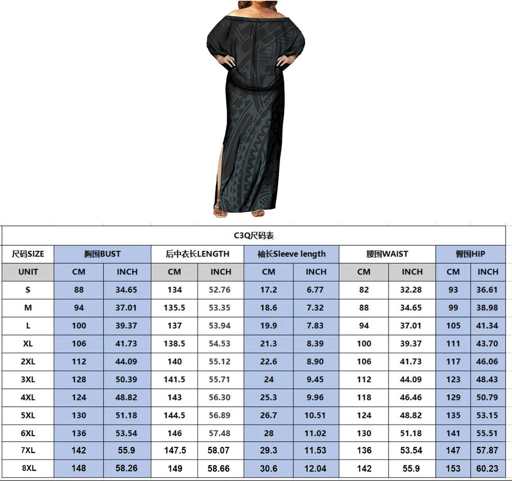 Vestido maxi ajustado con hombros descubiertos, sin mangas, sexy, con diseño tribal de Tapa, estampado floral tropical, moda polinesia. 