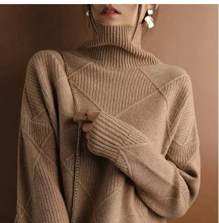 New Women's Turtleneck Loose Knit Sweater Top
