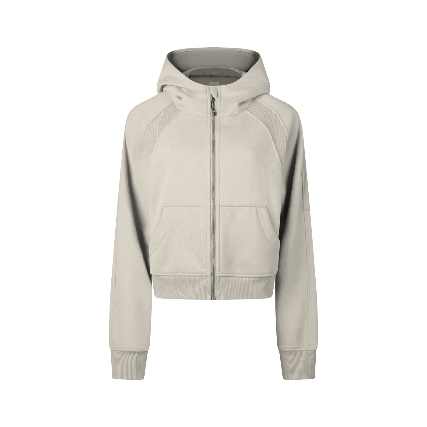 Cropped Zip-Through Hoodie