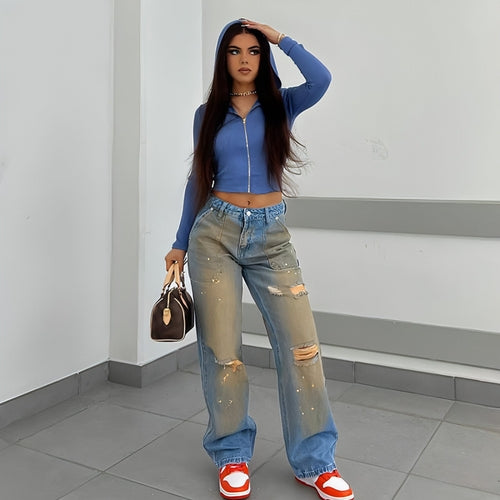 UrbanEase™ – Loose High Waist Street Jeans