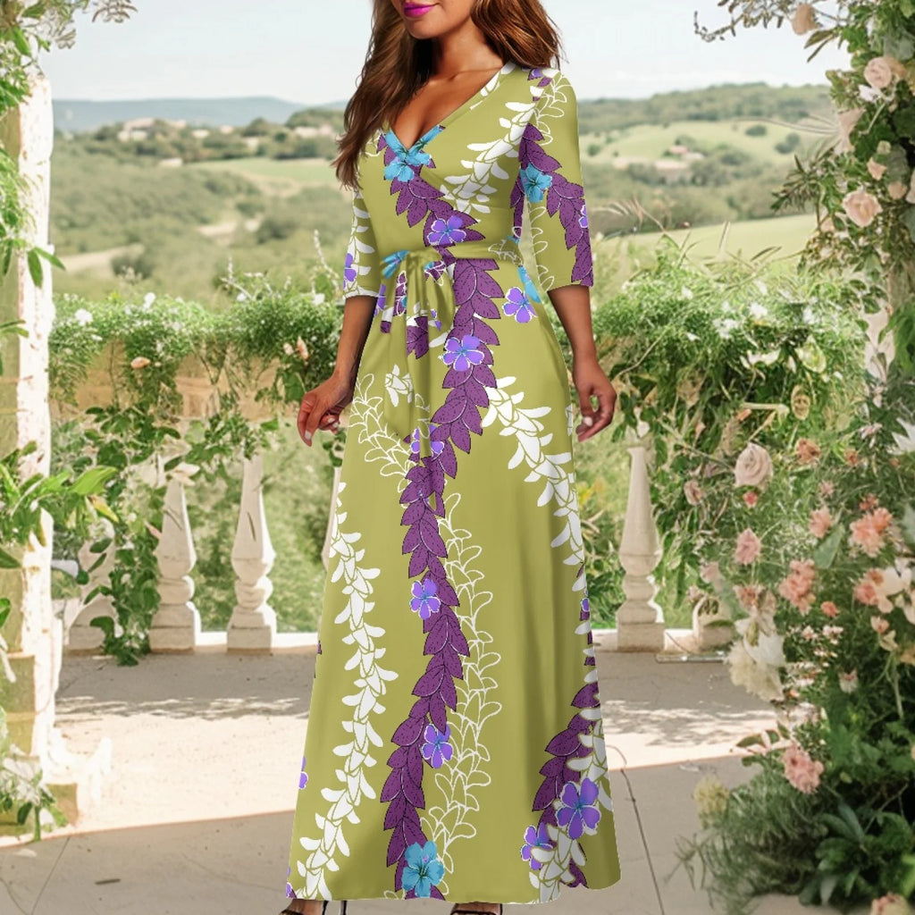 Hawaii Festival Celebration Puakenikeni Lei Dress 2025 | Premium Custom POD Service | Resort Bestseller Island Style