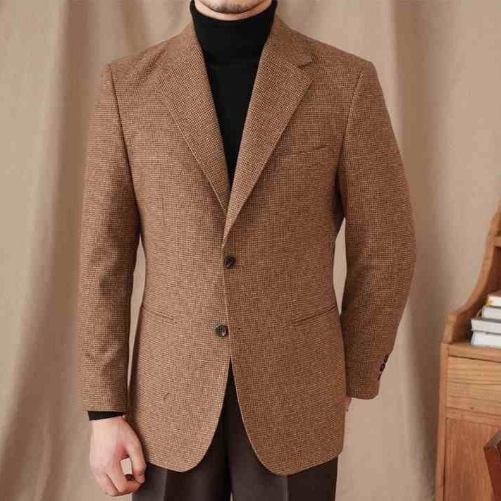 WoolRetro™ – Slim Fit Houndstooth Vintage Coat