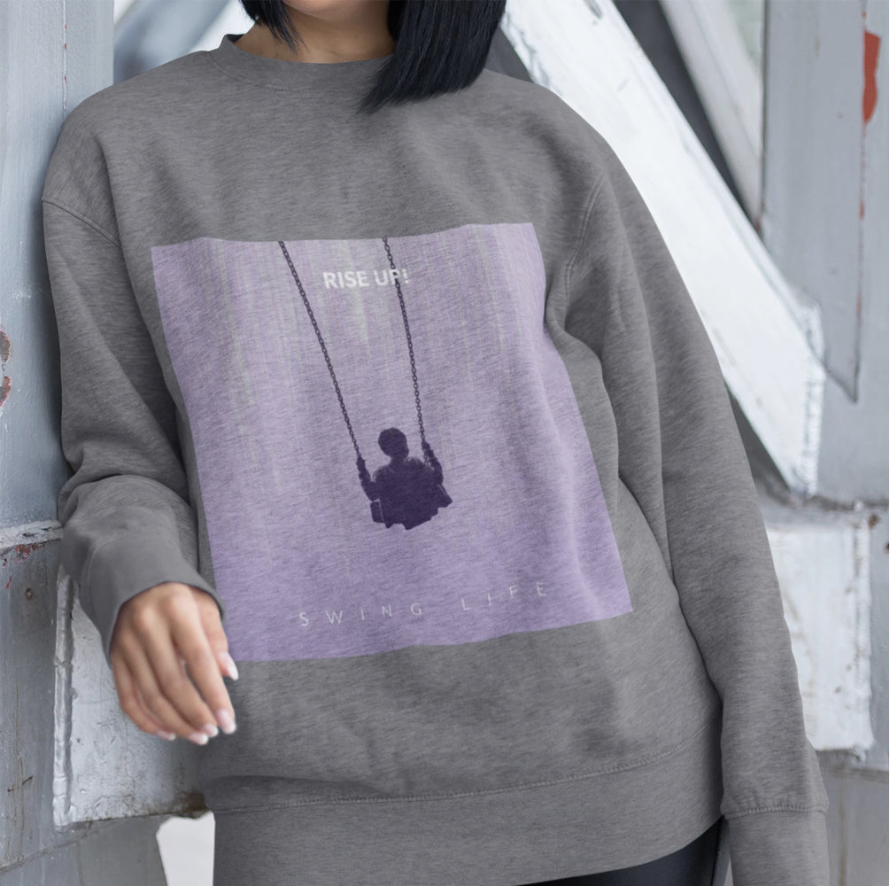 Sudadera con logotipo morado para mujer