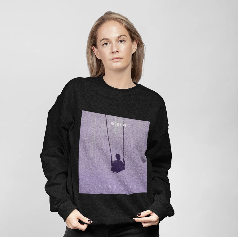 Sudadera con logotipo morado para mujer