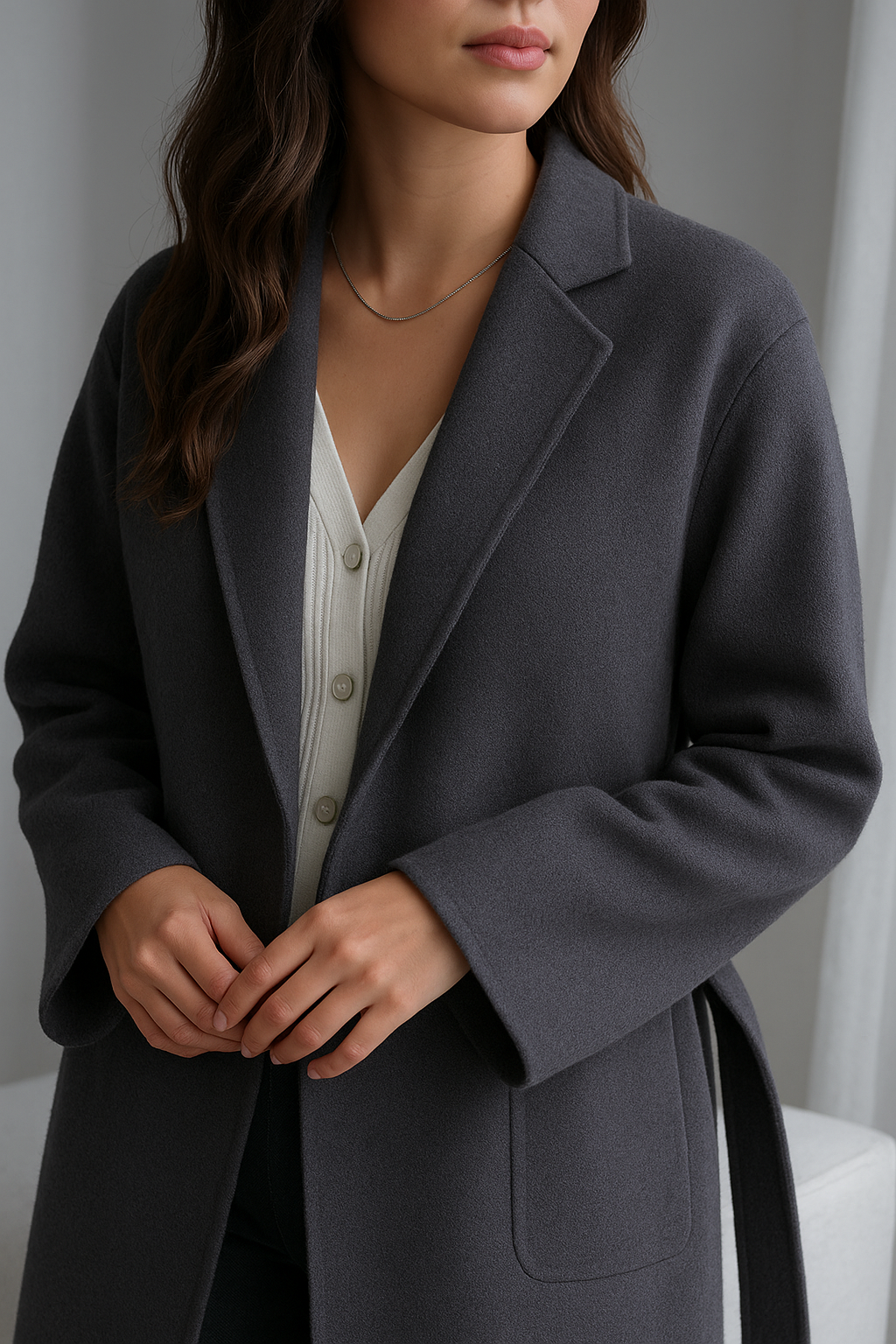 Autumn & Winter Temperament Korean Wool Coat for Women – Elegant &