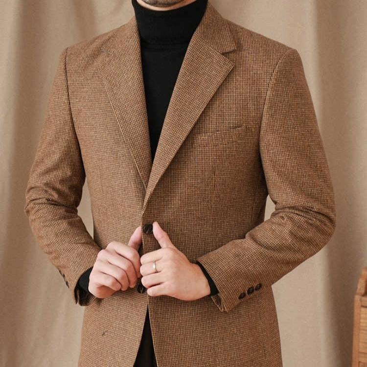 WoolRetro™ – Slim Fit Houndstooth Vintage Coat