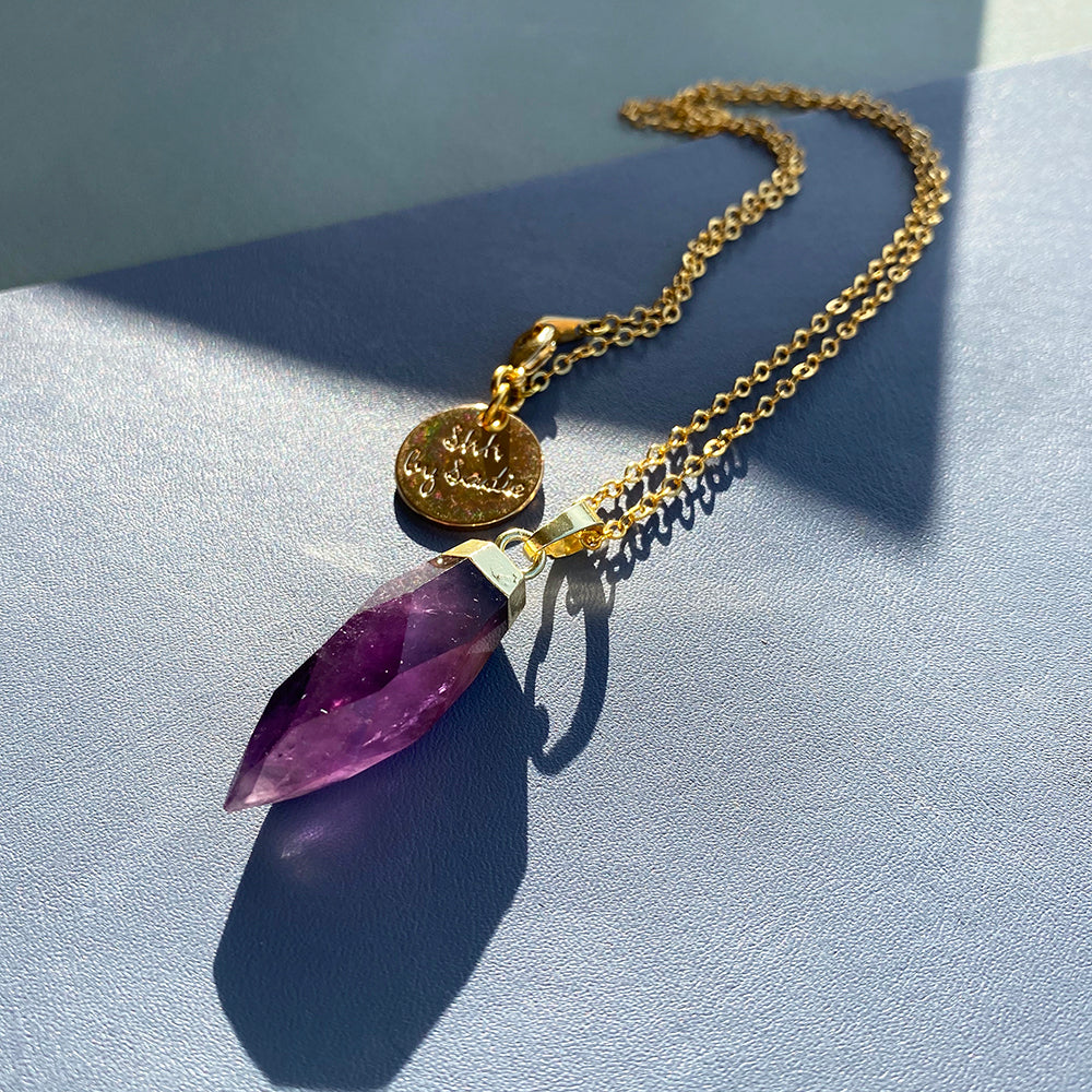 Collier lumineux - Quartz cristal / Quartz rose / Améthyste