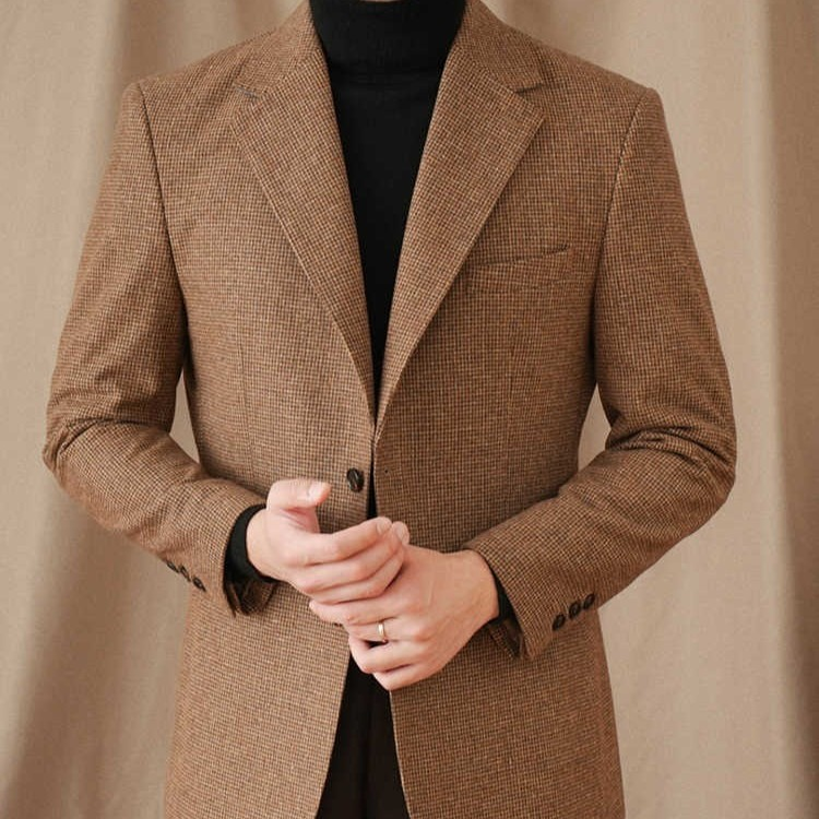 WoolRetro™ – Slim Fit Houndstooth Vintage Coat