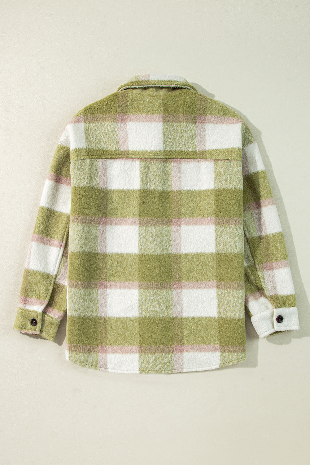 Plaid Button-Up Flap Pockets Shacket