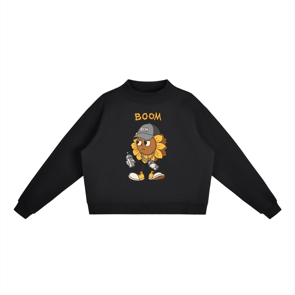 Essential Fleece Mock-Neck Crew Sweatshirt