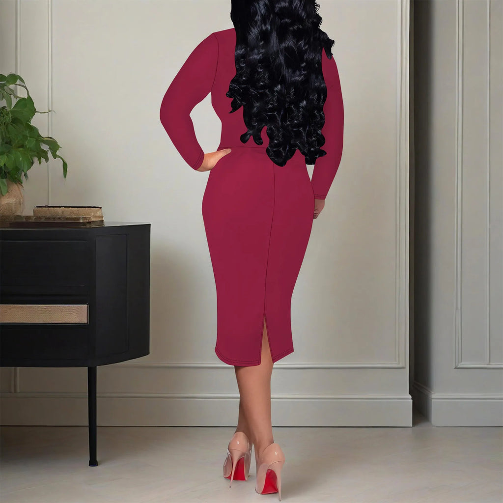 Women's Formal Church Dresses Elegant Midi Dress Office Pencil Dress for Work Funeral Cocktail Dresses