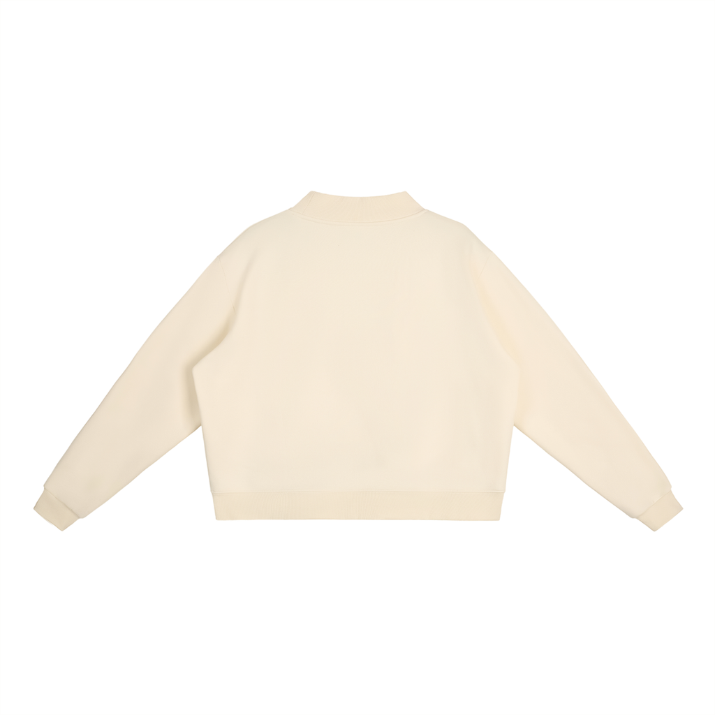 Essential Fleece Mock-Neck Crew Sweatshirt