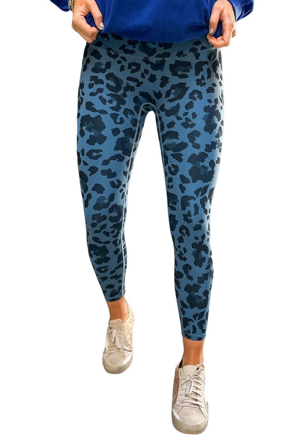 Green Classic Leopard Print Active Leggings