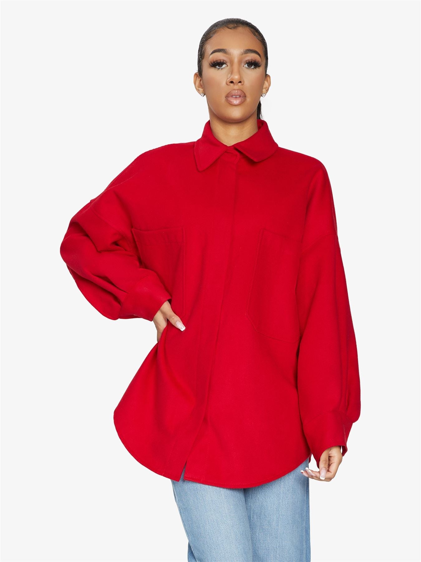 Chaqueta con bolsillo de parche de gran tamaño