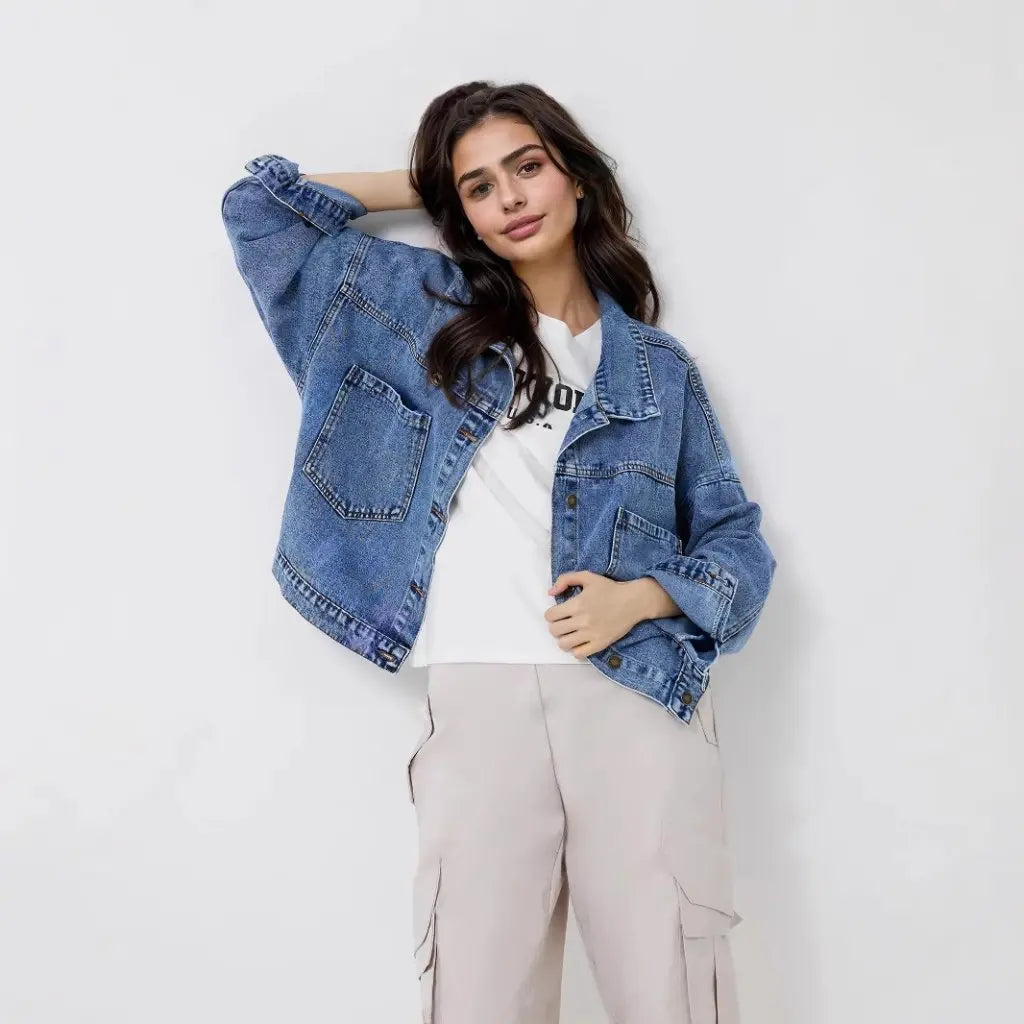 Women's Denim Coat Autumn Fashionable Casual Outerwear Jacket