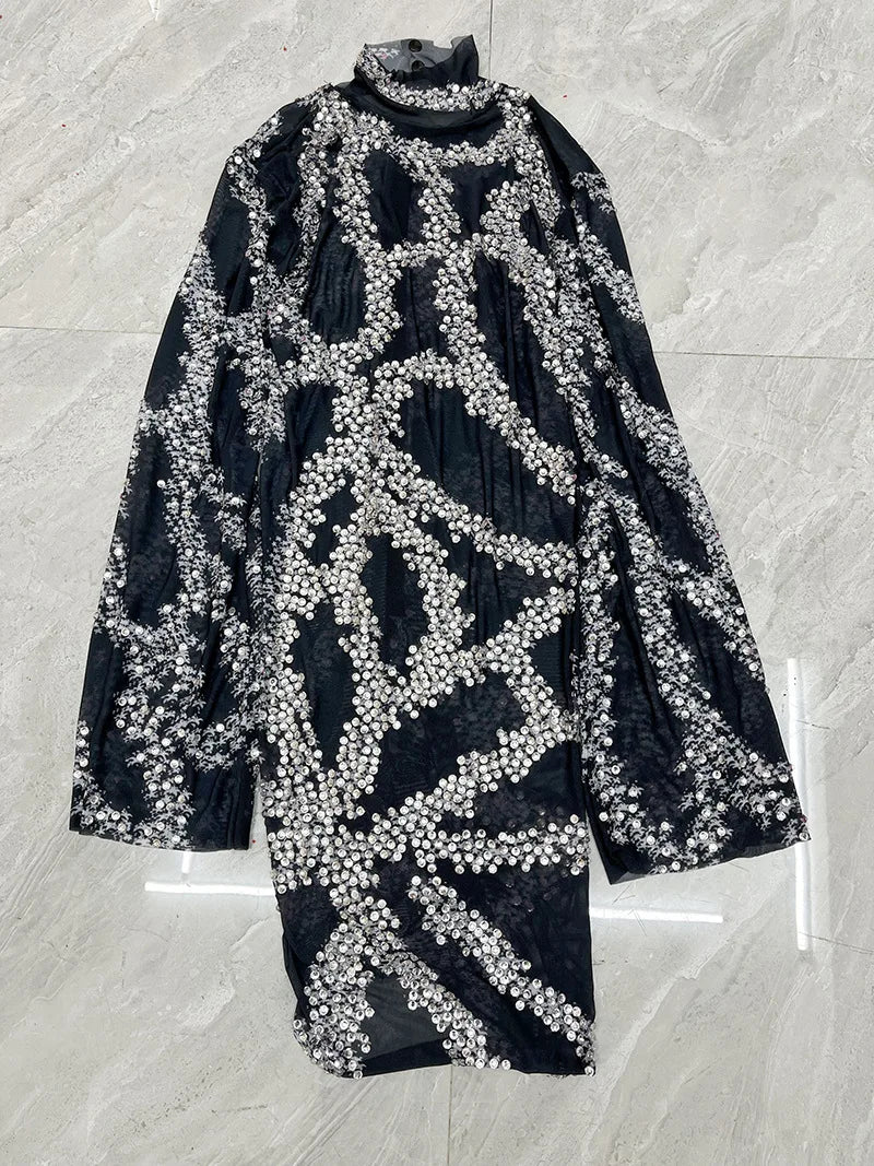 Costume Nightclub Bar Perspective Slim Fit Dress Performance Model Walk Show Banquet Party Dress Vestido De Fiesta De Graduación