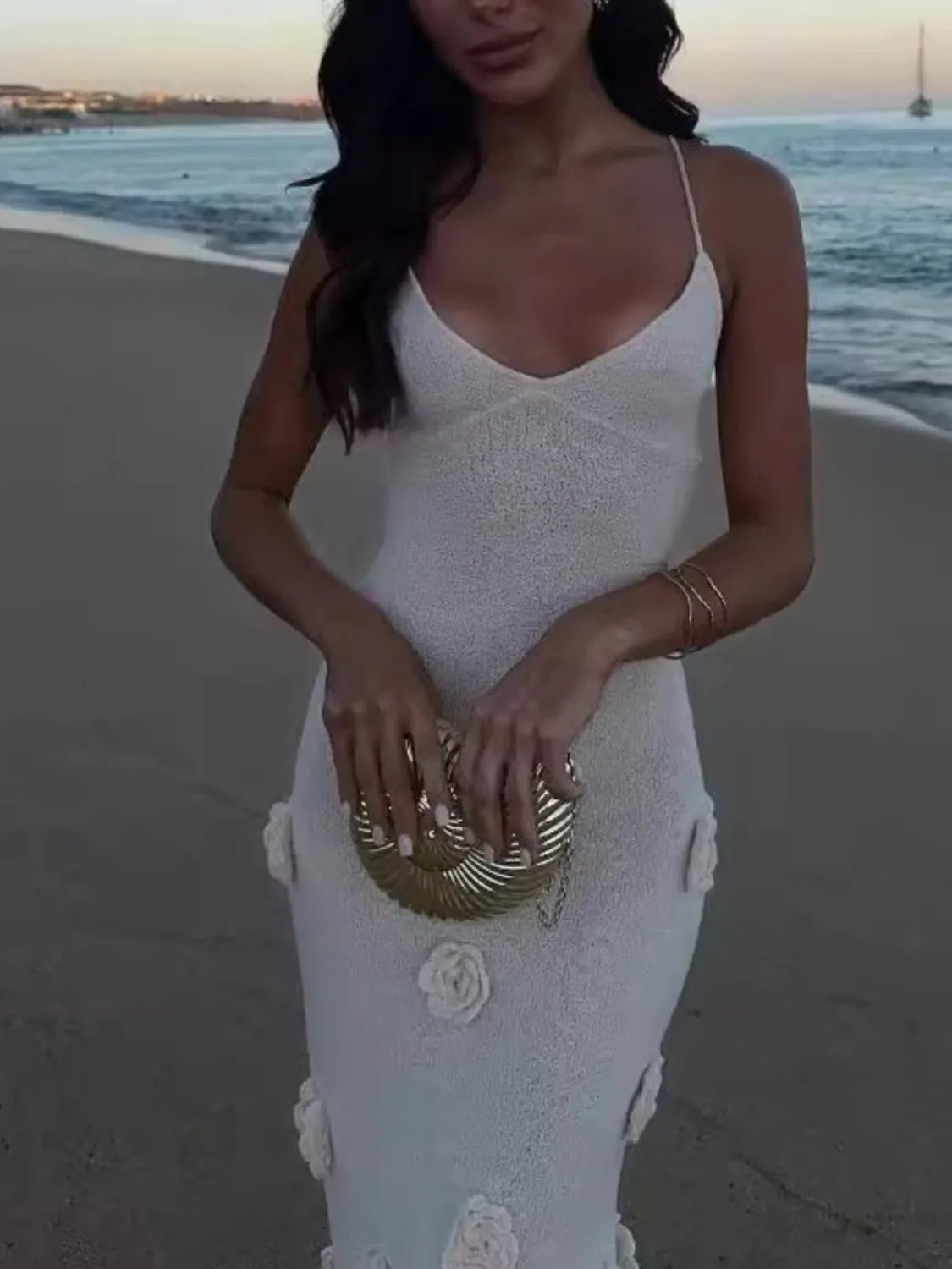 White Flower Maxi : Cami Dress