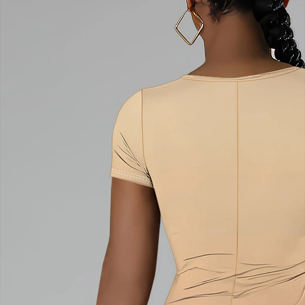 Women's Summer Short Sleeves Sexy Bodycon Tank Dresses Scoop Neck Elegant Casual Slim Fit Maxi Sundress Party Club