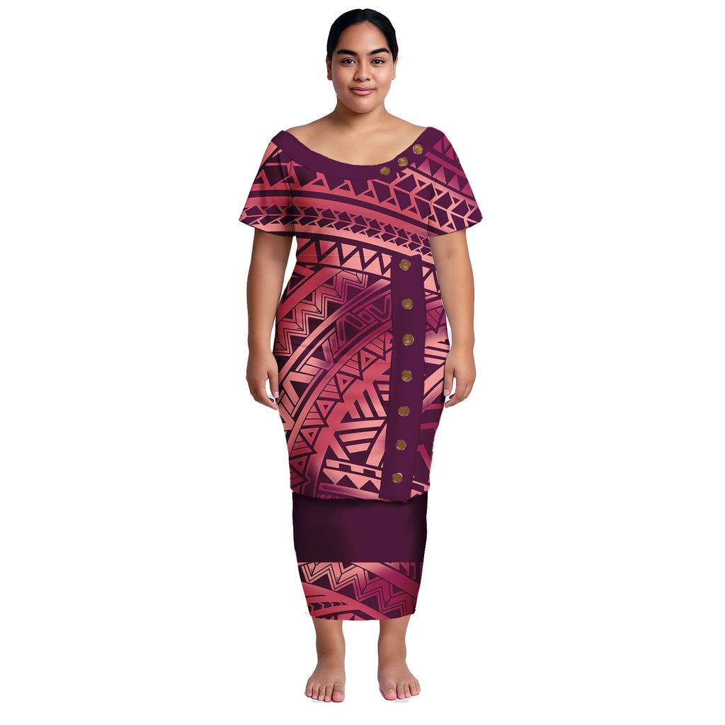 Conjunto de 2 piezas de camisa y falda para mujer, vestido de noche con estampado polinesio, ropa de talla grande con estampado personalizado, vestido informal de verano 