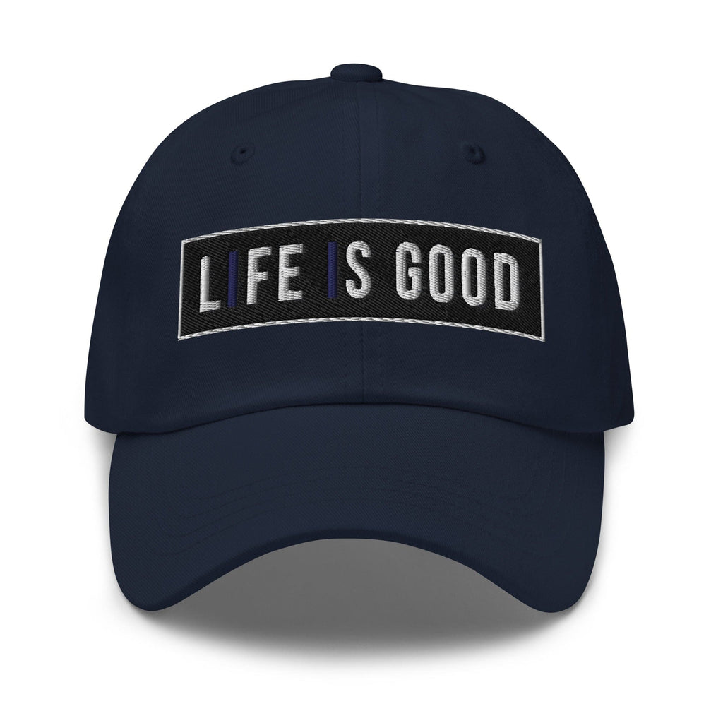 Embroidered Baseball Cap - Adjustable - Life is Good Print