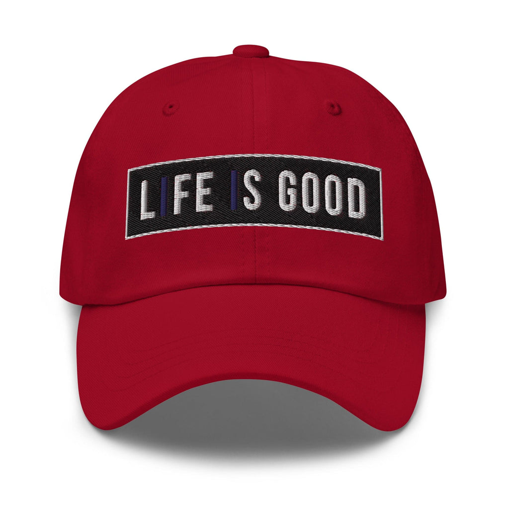 Embroidered Baseball Cap - Adjustable - Life is Good Print