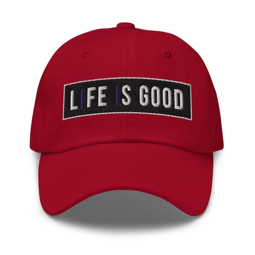 Embroidered Baseball Cap - Adjustable - Life is Good Print