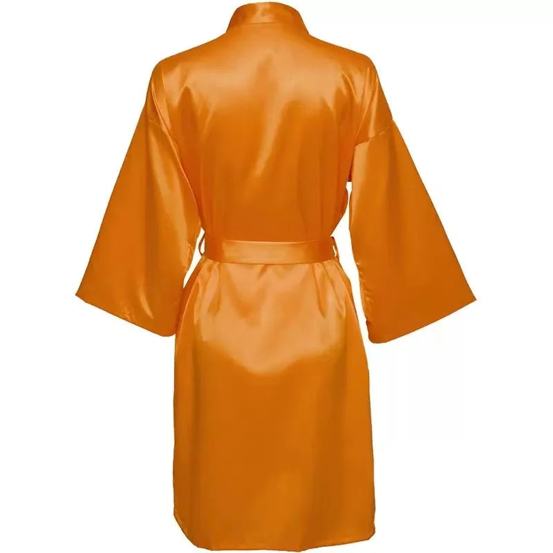 Custom Satin Wedding Bridesmaid Kimono Dressing Gown Bridesmaid Robes Soft Satin & Personalized Wedding/Bachelorette Party Robes