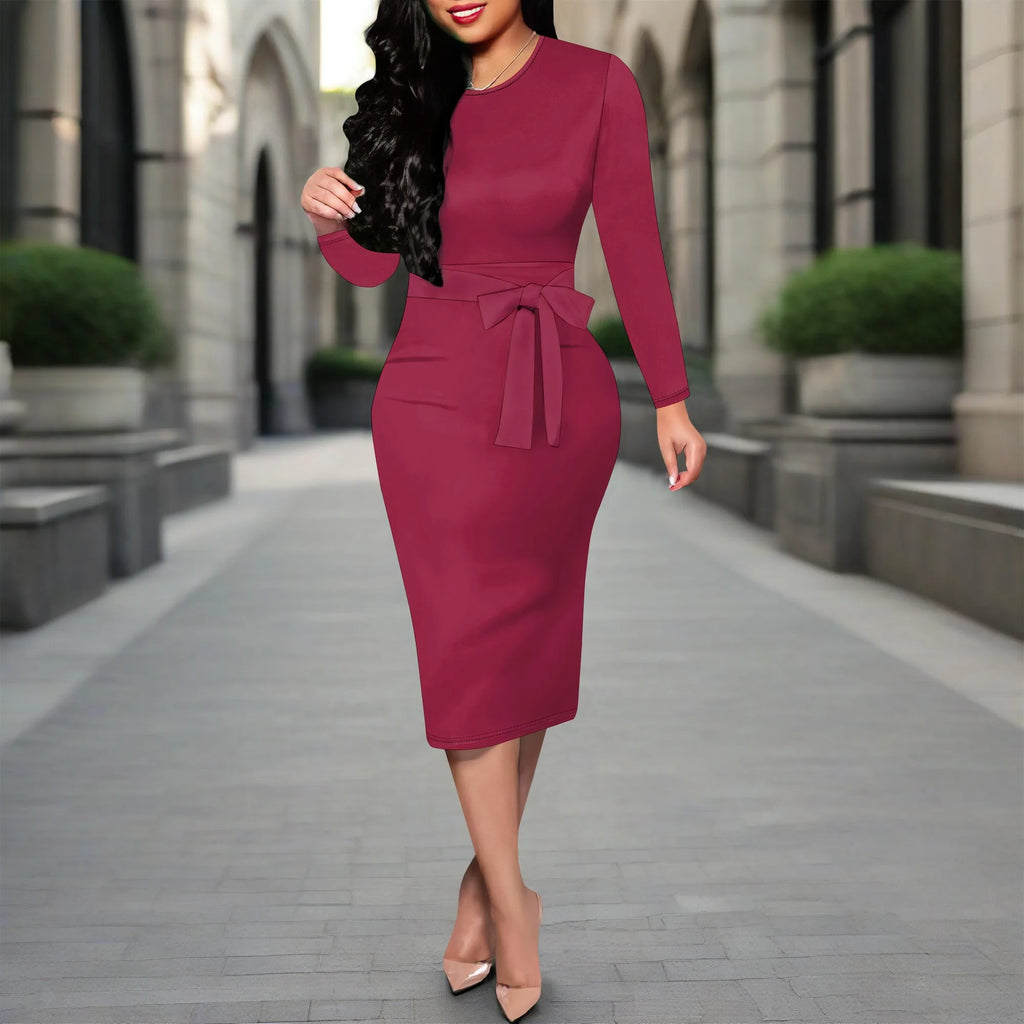 Women's Formal Church Dresses Elegant Midi Dress Office Pencil Dress for Work Funeral Cocktail Dresses