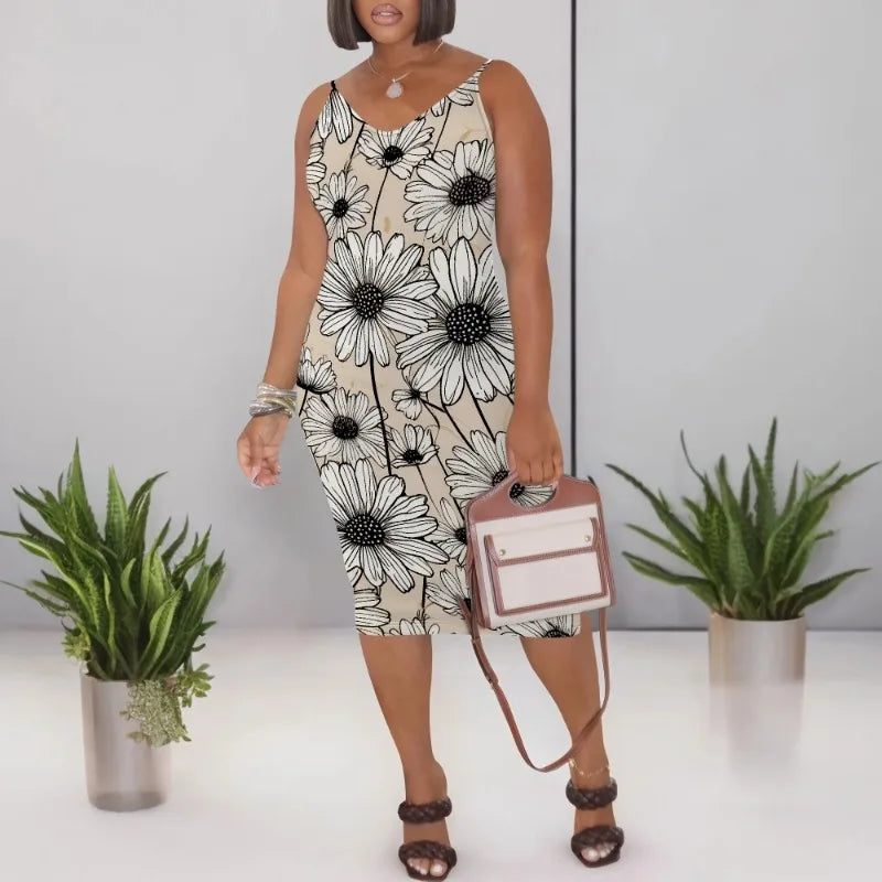 Vestido corto de verano para mujer, talla grande, sin mangas, estilo playero, holgado, informal 