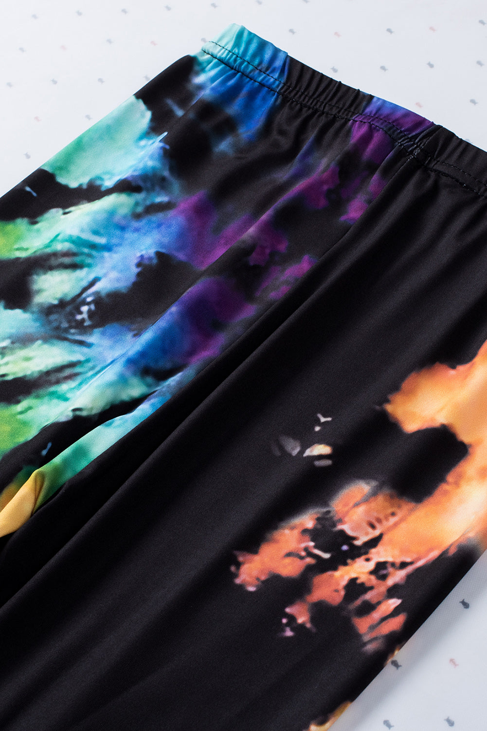 Leggings de sport multicolores tie-dye ajourés