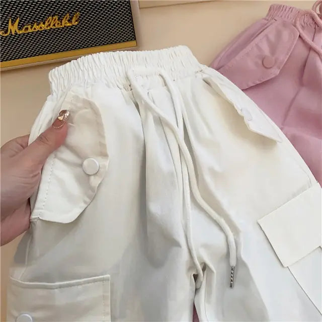 Pantalones cargo de algodón para bebés y niños pequeños (para todas las estaciones)