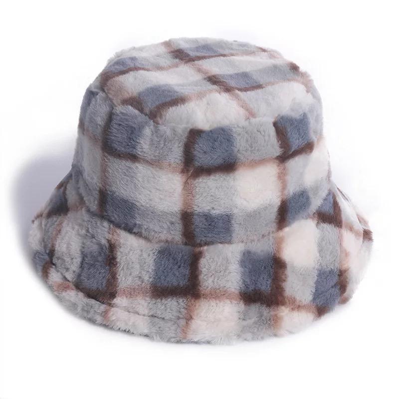 Blue Plaid Bucket Hat, Gingham checkered hat