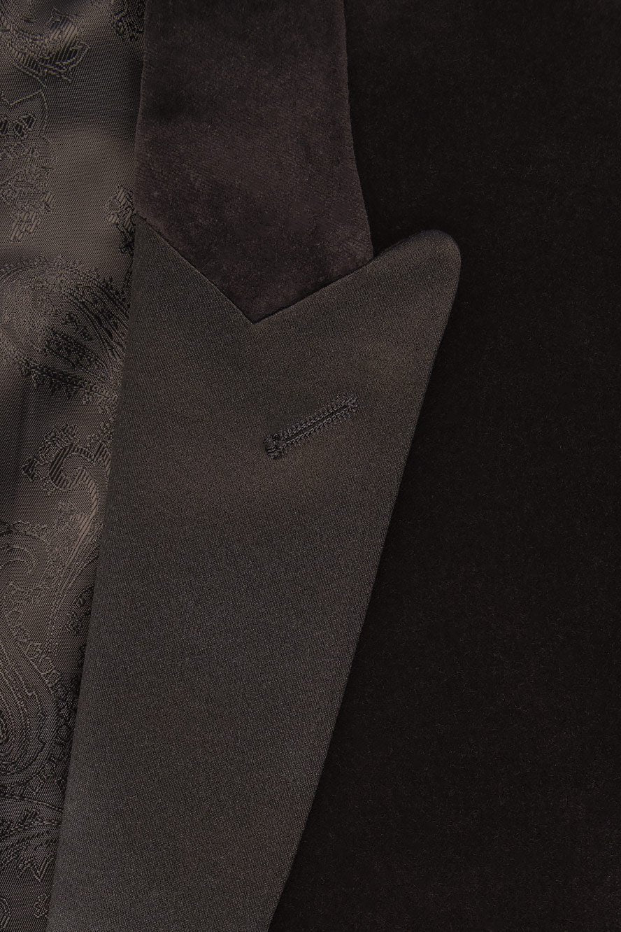 "Liam" Black Velvet Jacket Peak (Separates)