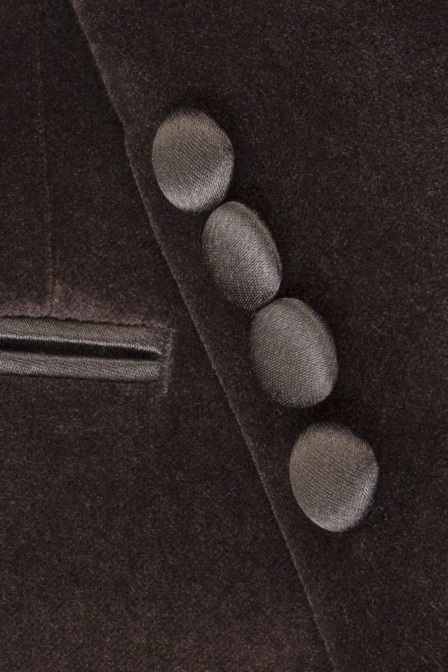 "Liam" Black Velvet Jacket Peak (Separates)