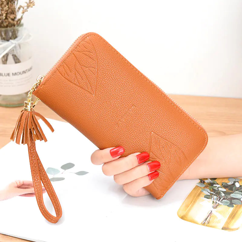 Ladies Long Multifunctional Leather Wallet