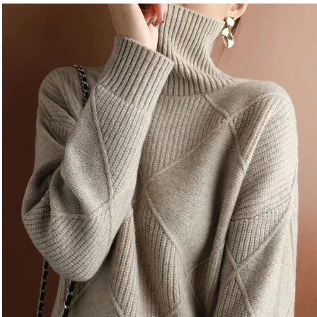 New Women's Turtleneck Loose Knit Sweater Top
