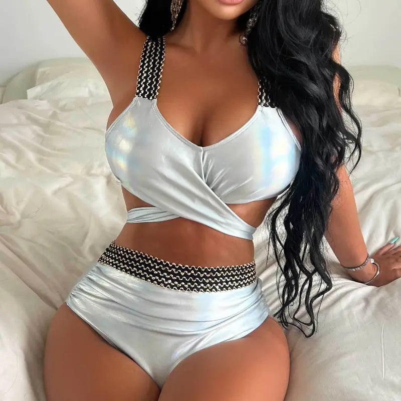 Conjunto de bikini de cintura alta para mujer: moderno y elegante