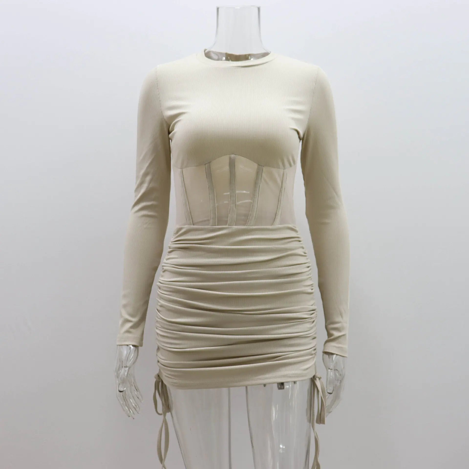 Women's Mesh Dress with Hollow Waist Design