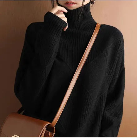 New Women's Turtleneck Loose Knit Sweater Top