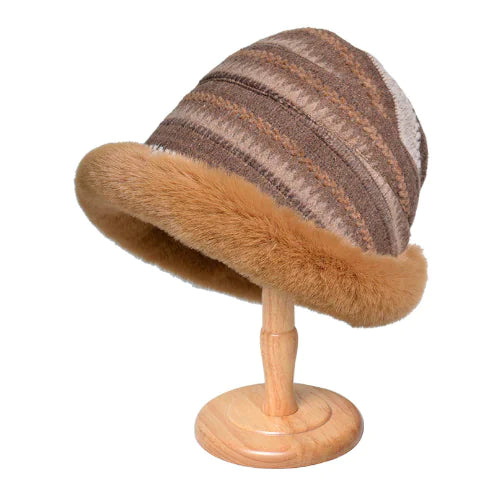 Houndstooth Ethnic Style Thickened Bucket Hat