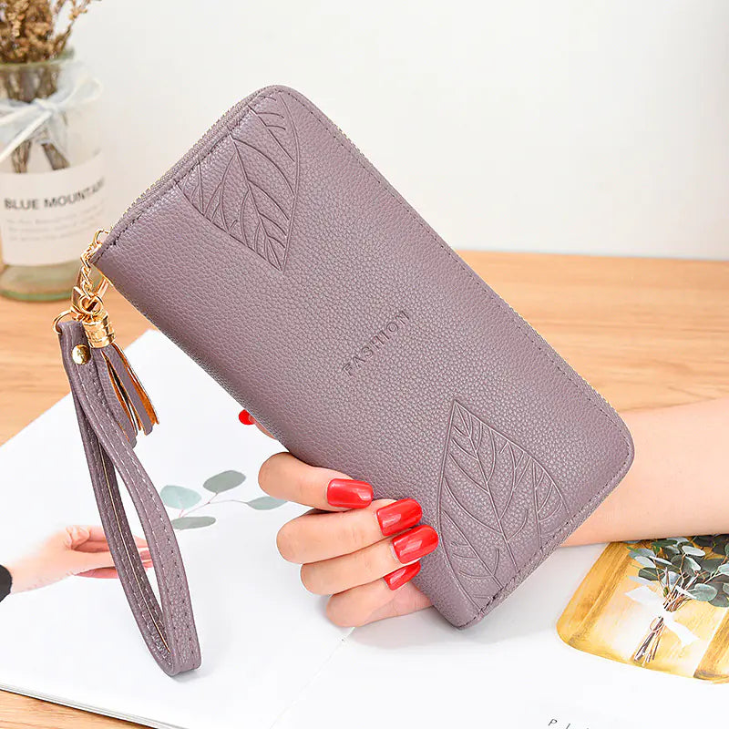 Ladies Long Multifunctional Leather Wallet